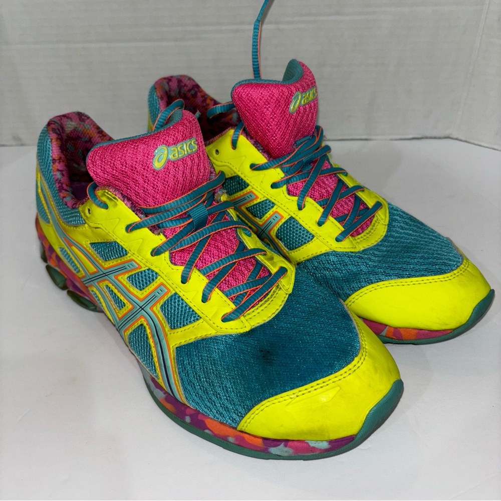 ASICS Gel Frantic 7 Running Sneakers Woman’s size 11 very colorful T3A6Q